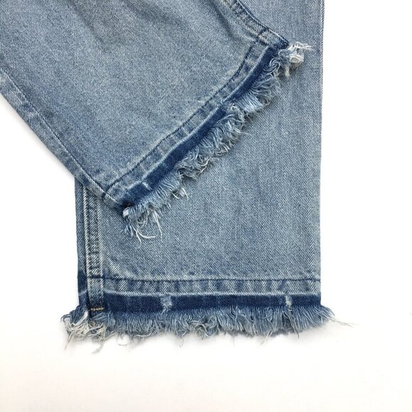 Old Navy Women's Jeans Slouchy Straight Leg High Rise Distressed Button Fly 14 - Picture 7 of 9